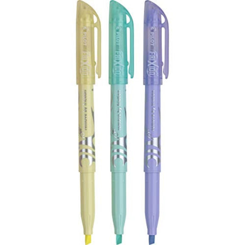 Pilot, FriXion Light Pastel Erasable Highlighters, Chisel Tip, Pack of 3, Pastel Yellow, Green & Purple