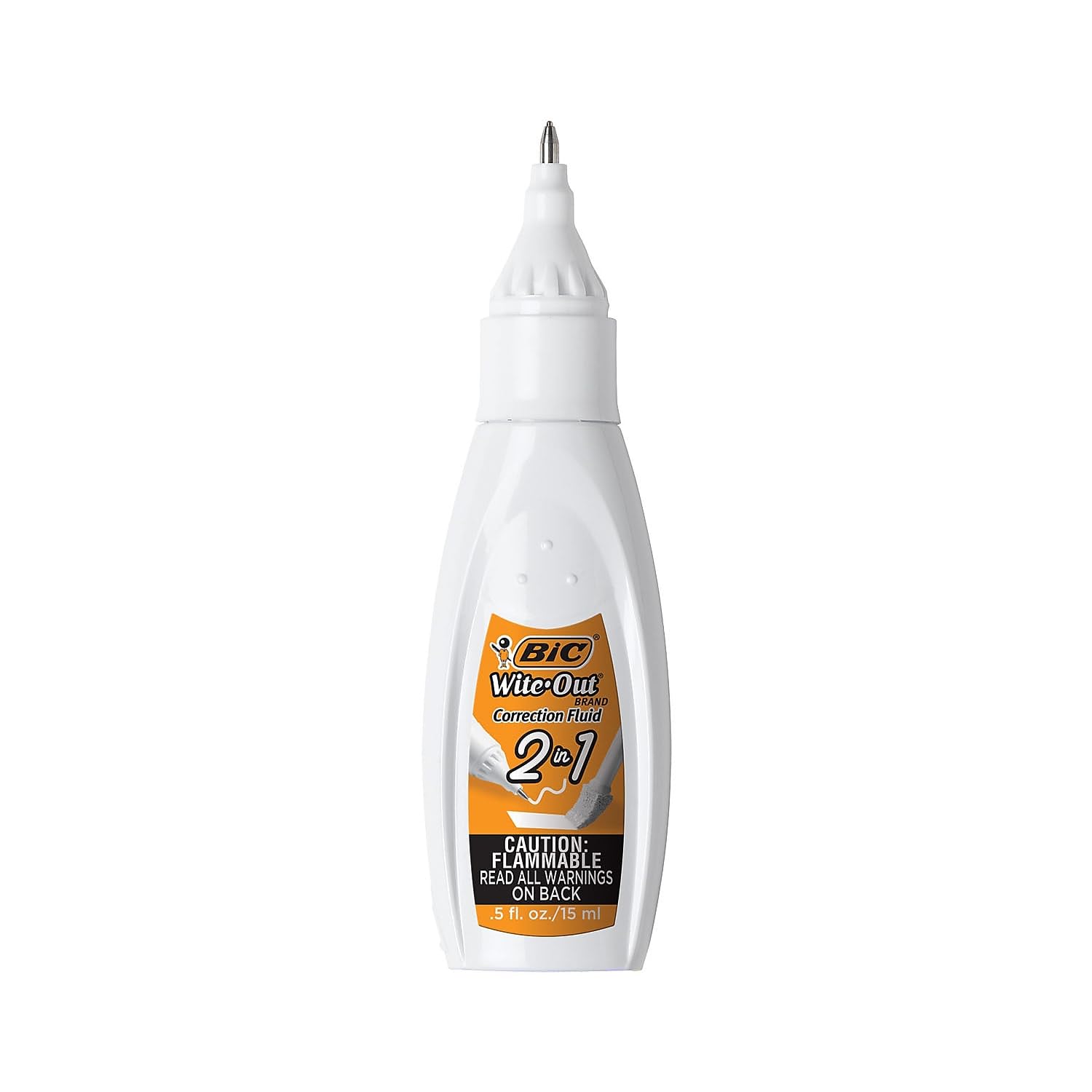 BIC 15ml Bottle Wite-Out 2 in 1 Correction Fluid (BICWOPFP11),White