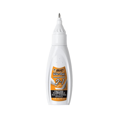 BIC 15ml Bottle Wite-Out 2 in 1 Correction Fluid (BICWOPFP11),White