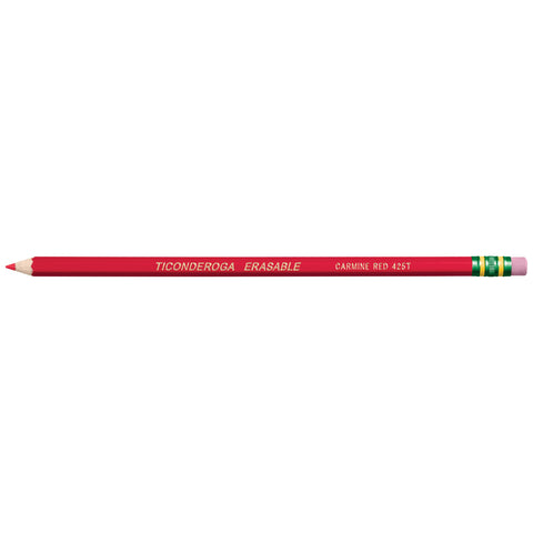 TICONDEROGA Erasable Checking Pencils, Pre-Sharpened with Eraser, Red, Pack of 2 (13901)