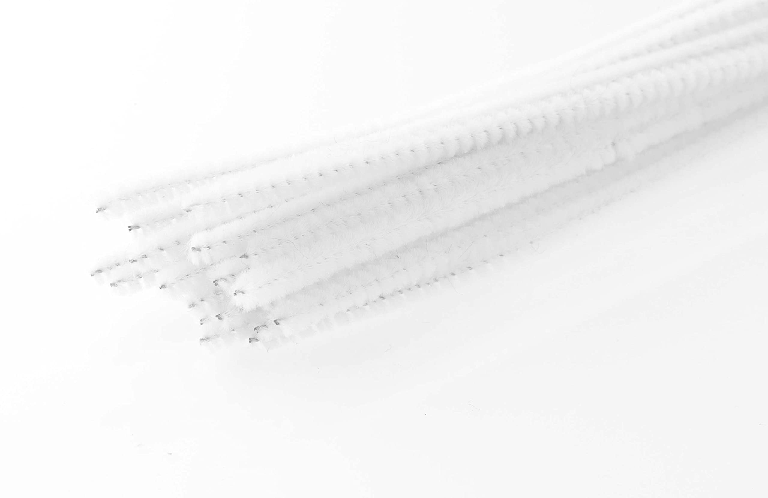 Essentials by Leisure Arts Chenille Stems 12 Inch White 25pc, 3mm Pipe Cleaners, Bendable Wire Stems, DIY Dolls Animals Ornaments, Kids Crafts, Jewelry Making, Craft Supplies