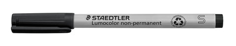 STAEDTLER Lumocolor Non-Permanent Universal Pen: Set of 4 Markers, Assorted Colors, Superfine Felt Tip 0.4mm - Multi Surface, Quick Dry & Water-Soluble Ink - For Home, School & Office