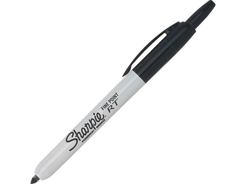 Sharpie Retractable Permanent Markers, Fine Tip, Black, 12 Count - Desk, Classroom, Office Supplies