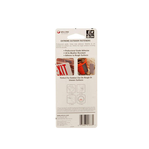 VELCRO Brand Industrial Strength Fasteners | Extreme Outdoor Weather Conditions | Professional Grade Heavy Duty Strength Holds up to 15 lbs on Rough Surfaces | 4 x 2 inch strips, 2 Sets, Titanium