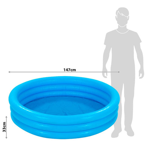 INTEX 58426EP Crystal Blue Inflatable Kiddie Pool, 58in x 13in, for Ages 2+