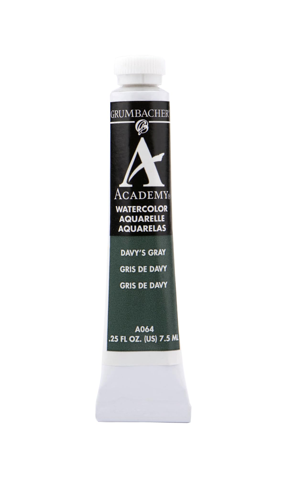 Grumbacher Academy Watercolor Paint, 7.5ml/0.25 oz., Davy's Gray (A064)
