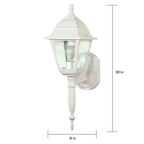 Nuvo Lighting 60/540 Traditional One Light Outdoor Wall Mount from Briton Collection in White Finish