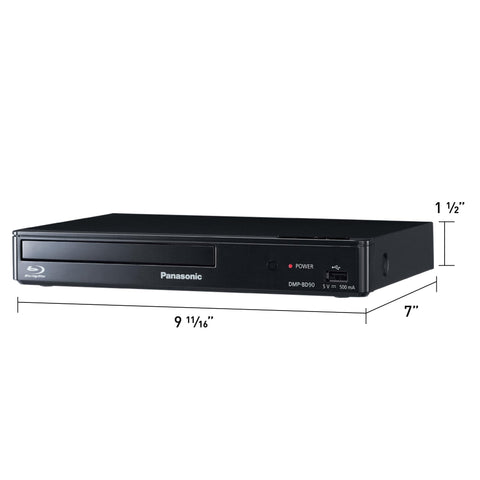 Panasonic Blu Ray DVD Player with Full HD Picture Quality and Hi-Res Dolby Digital Sound, DMP-BD90P-K, Black