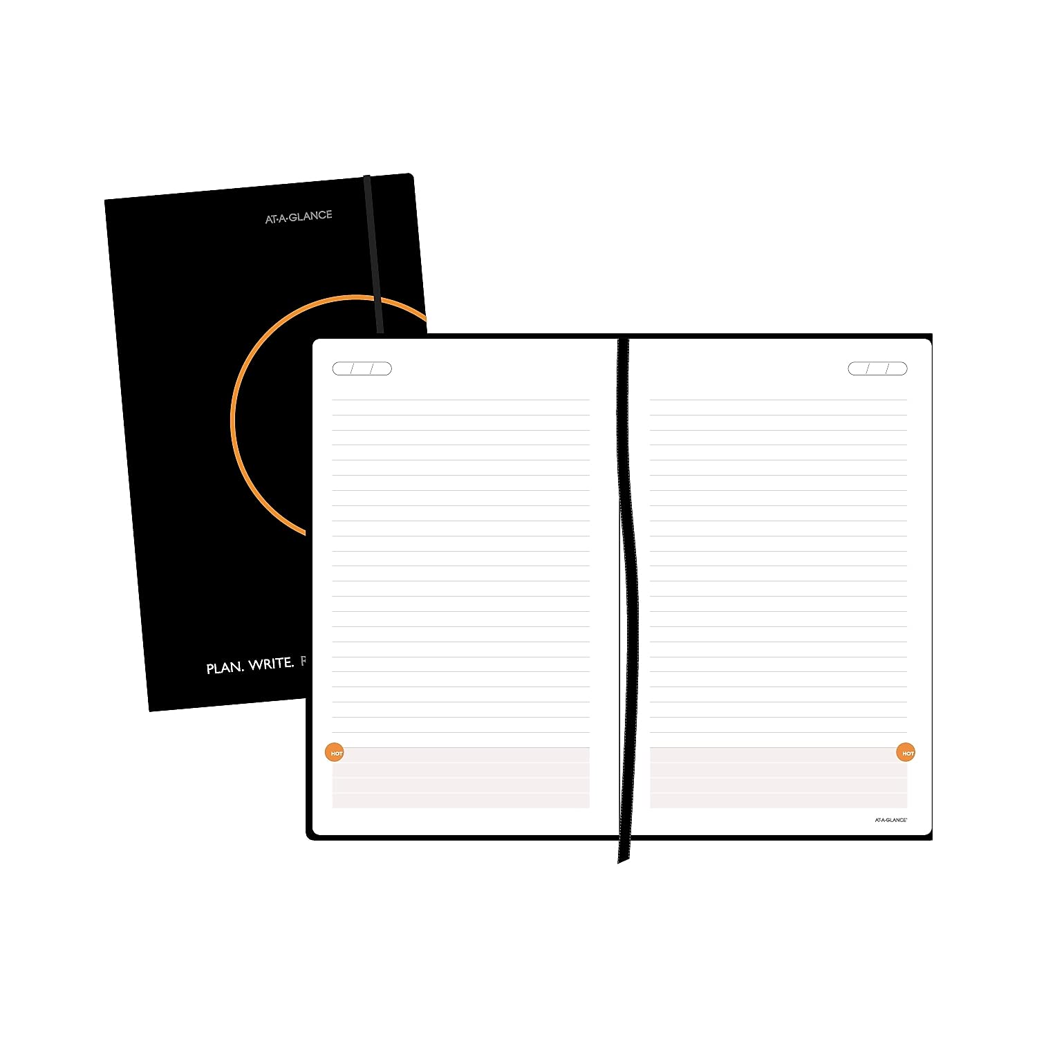 AT-A-GLANCE Plan.Write.Remember. Perfect Bound Planning Notebook, Lined with Monthly Calendars, Undated, 5" x 8 1/4", Black (80612405)