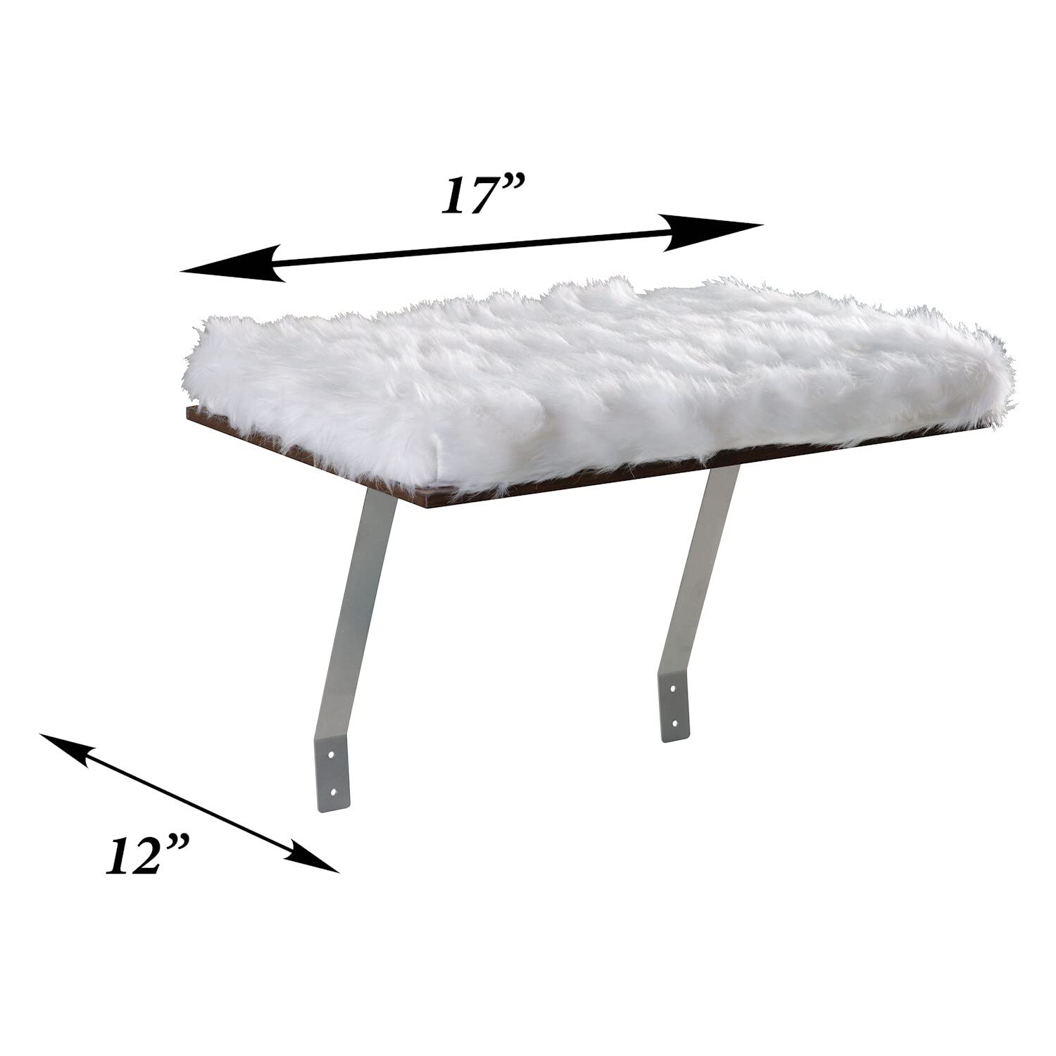 Etna Window Mount Cat Perch - Window Sill Shelf, Padded Cat Wall Bed, Space Saving Furniture for Pets, Removable Faux Sheepskin Cover, Holds 20-35 Pounds