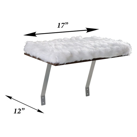 Etna Window Mount Cat Perch - Window Sill Shelf, Padded Cat Wall Bed, Space Saving Furniture for Pets, Removable Faux Sheepskin Cover, Holds 20-35 Pounds