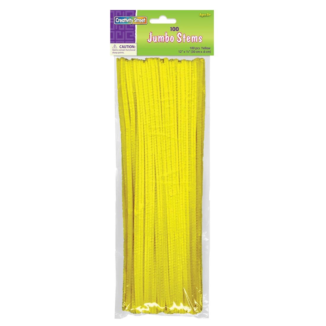 Creativity Street Chenille Stems/Pipe Cleaners 12 Inch x 4mm 100-Piece, Yellow