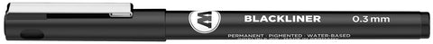 Molotow Blackliner Pen, .3mm Tip, Black Permanent Ink, 1 Each (703.204)