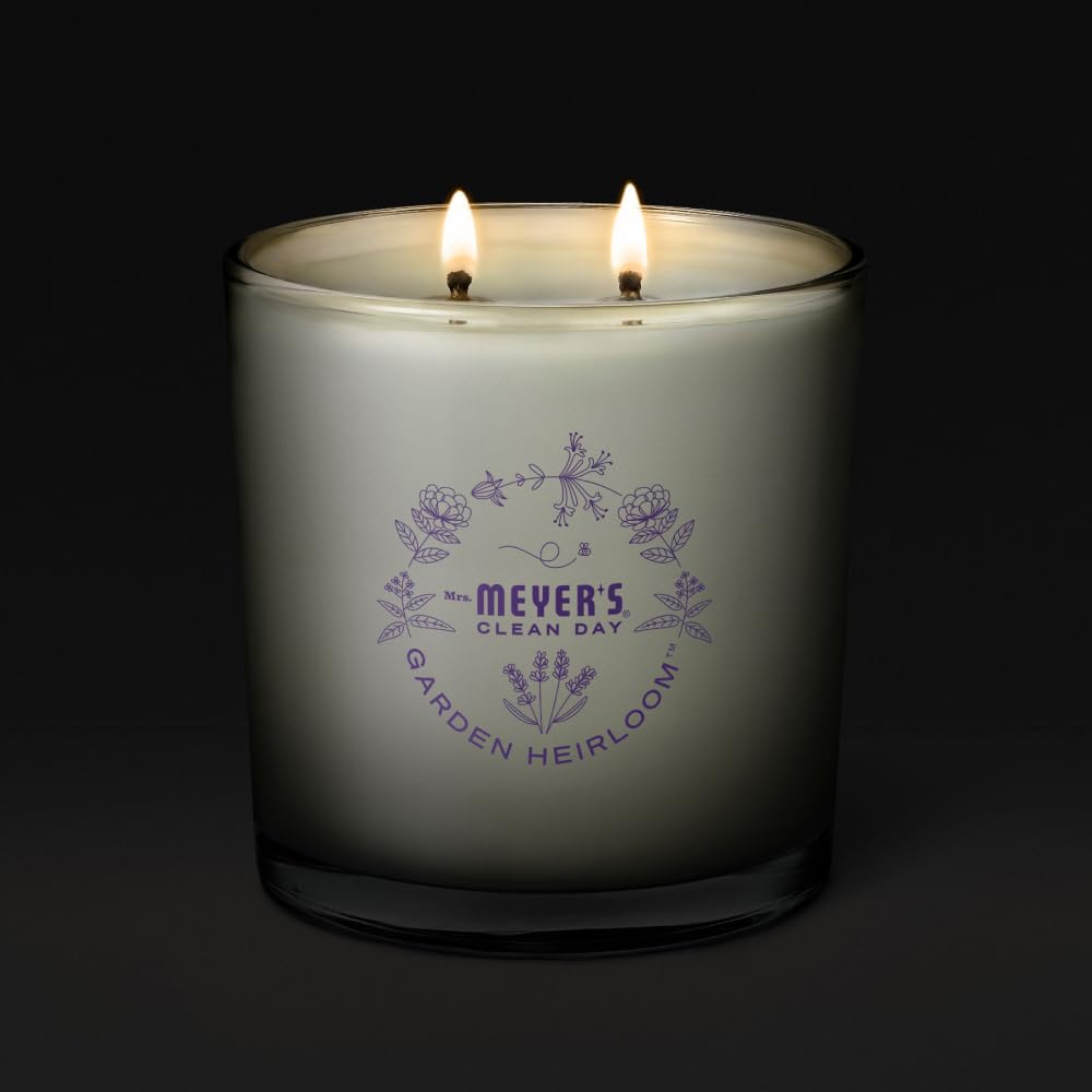 MRS. MEYER'S CLEAN DAY Garden Heirloom Scented Soy Candle, Large, Moonflower Scent, 14 Ounce Candle
