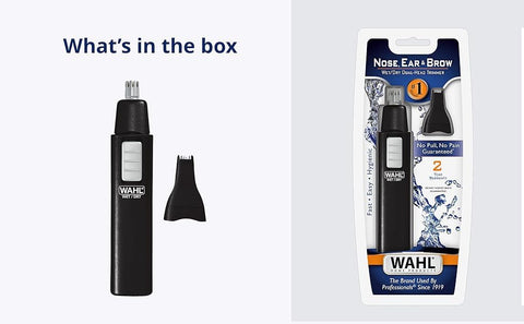 Wahl 5567-500 Ear, Nose and Brow Wet/Dry Battery Trimmer, Black