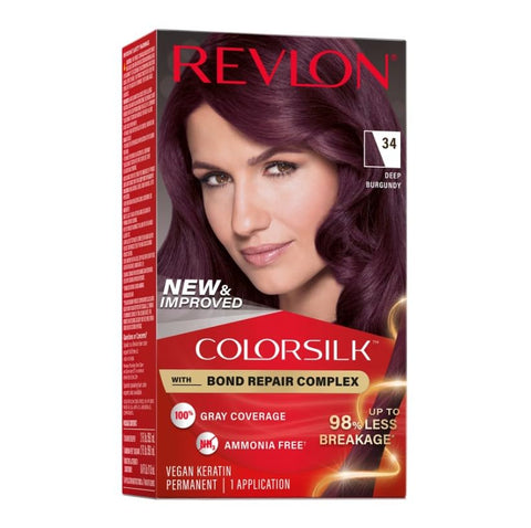 Revlon ColorSilk Hair Color 34 Deep Burgundy 1 Each (Pack of 6)