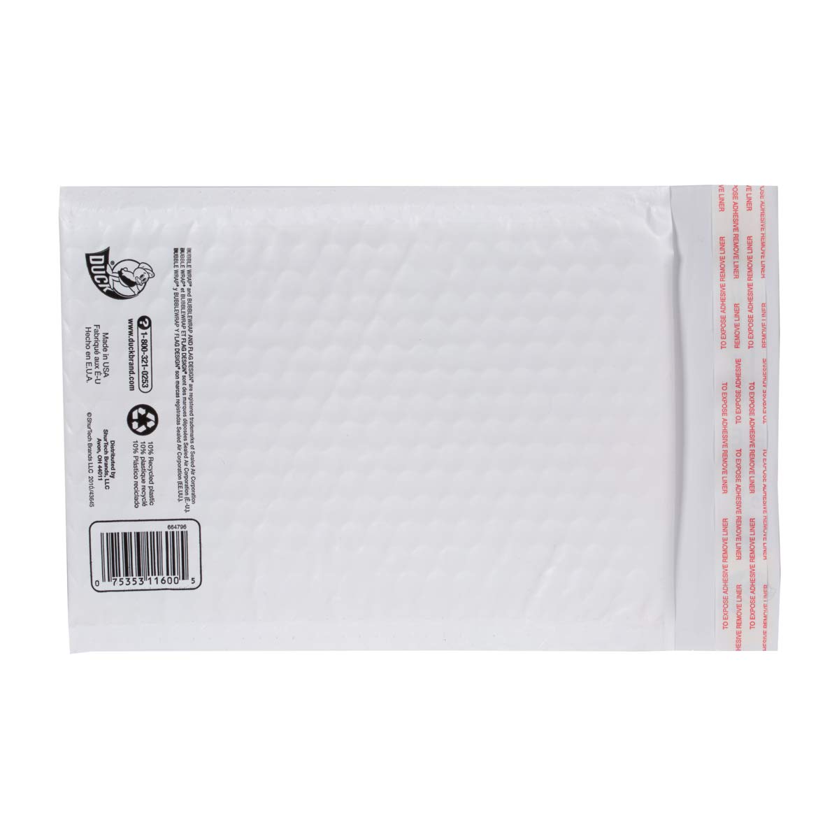Duck Brand Bubble Wrap Protective Mailers, White, ID Poly, #0 - 6"x 9", 25 Pack (664796)