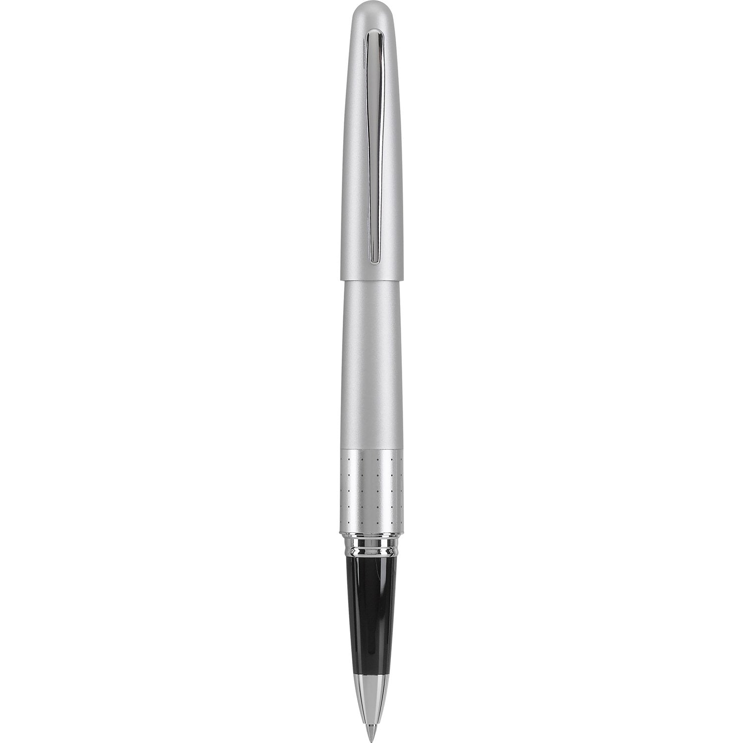 PILOT Metropolitan Collection Gel Roller Pen, Silver Barrel, Dots Design, Fine Point, Black Ink (91205)