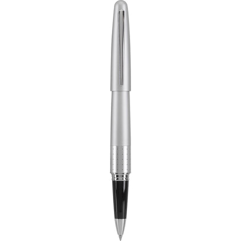 PILOT Metropolitan Collection Gel Roller Pen, Silver Barrel, Dots Design, Fine Point, Black Ink (91205)