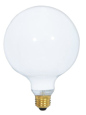 Satco S3004 120-Volt 150-Watt G40 Medium Base Light Bulb, Gloss White
