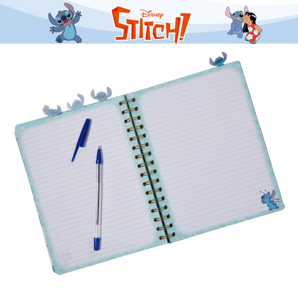 Innovative Designs Stitch Tab Journal Notebook, Spiral Bound, 96 Lined Pages, 8 x 7 inches, Blue