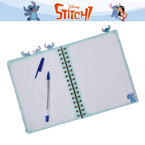 Innovative Designs Stitch Tab Journal Notebook, Spiral Bound, 96 Lined Pages, 8 x 7 inches, Blue