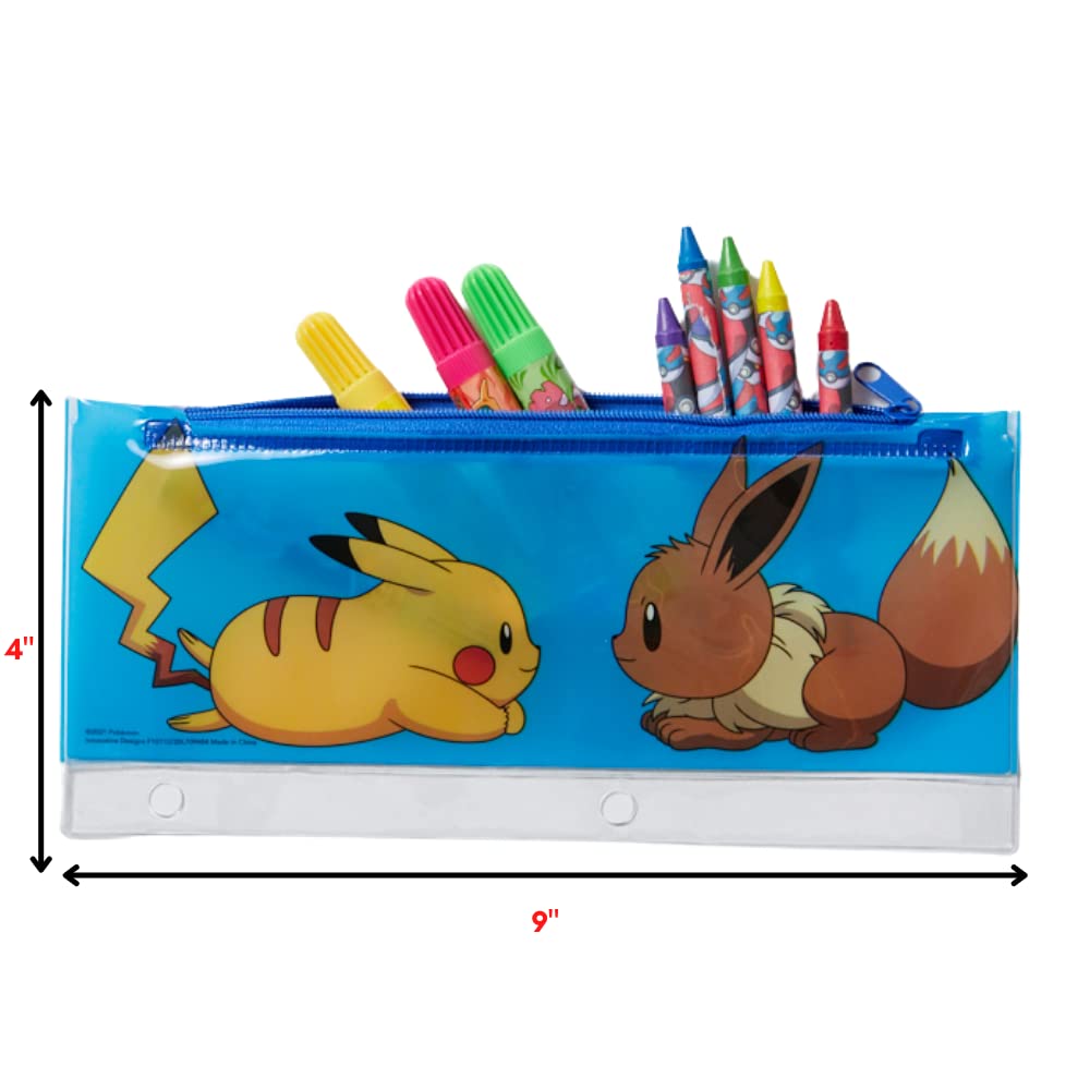 Innovative Designs Pokemon Kids Coloring Art and Sticker Set, 30 Pcs. & Craft Supplies with Pencil Case