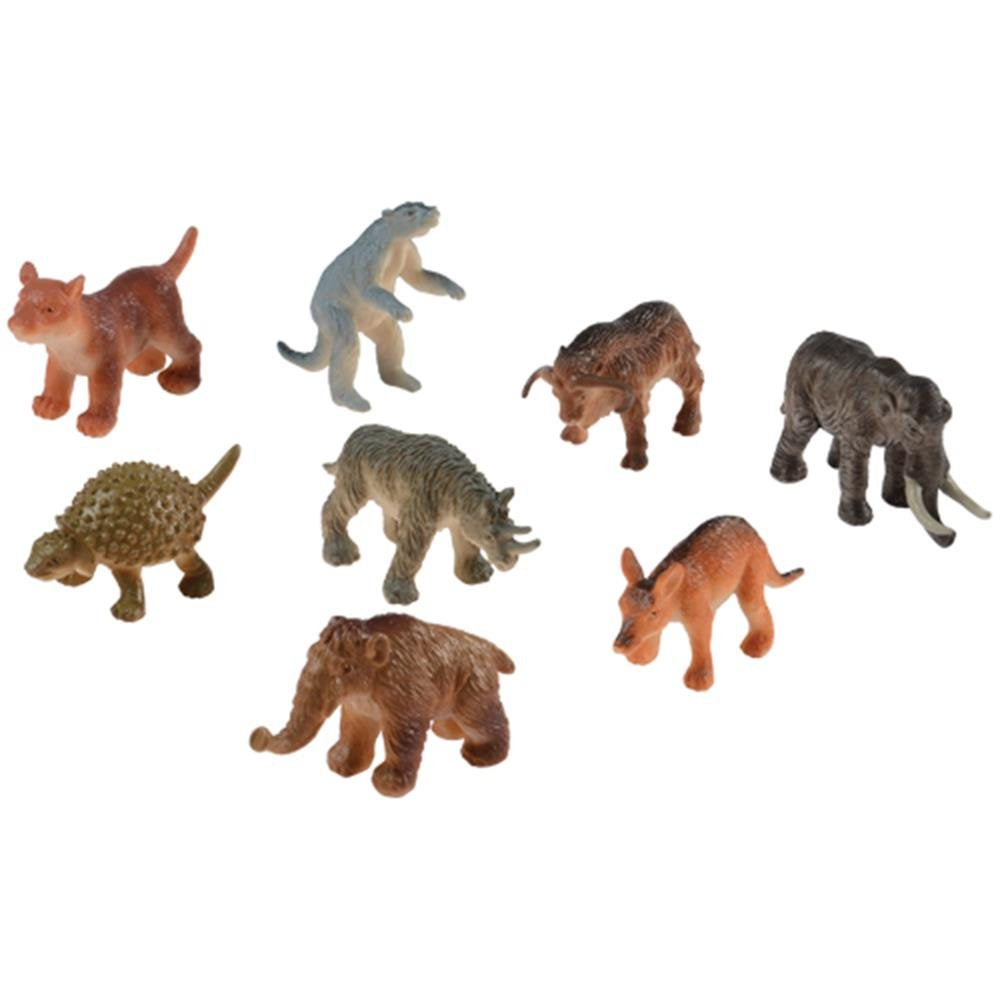 U. S. Toy Assorted Mini Ice Age Animal Action Figures - Set of 12 Plastic Mammoth and Prehistoric Creatures
