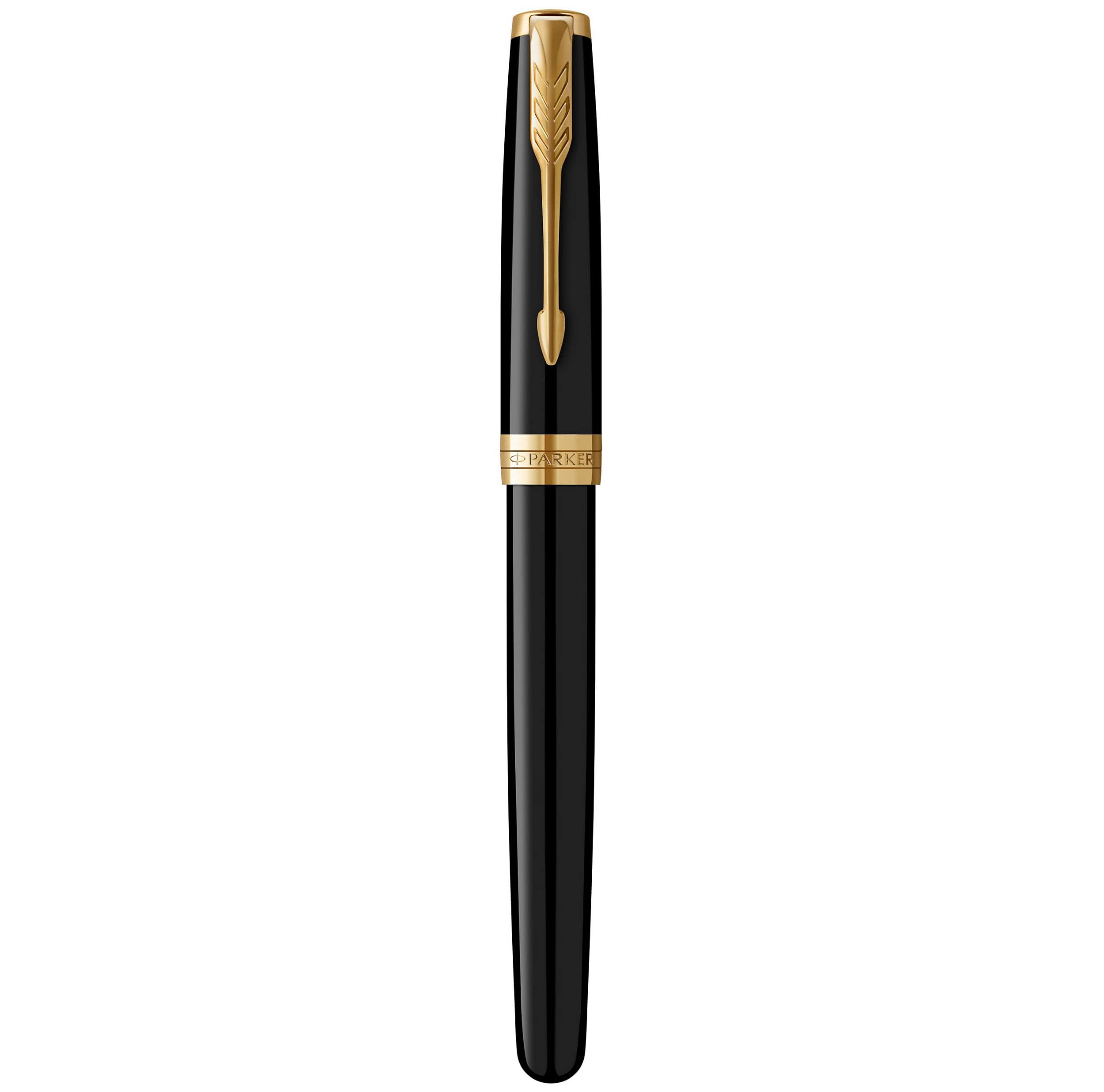 Parker Sonnet Black Lacquer Fountain Pen, Fine Nib, Black Ink