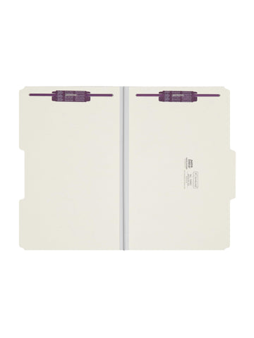 Smead Pressboard Fastener File Folder with SafeSHIELD Fasteners, 2 Fasteners, 2/5-Cut Tab Right of Center Position, Guide Height, 1" Expansion, Legal Size, Gray/Green, 25 per Box (19980)