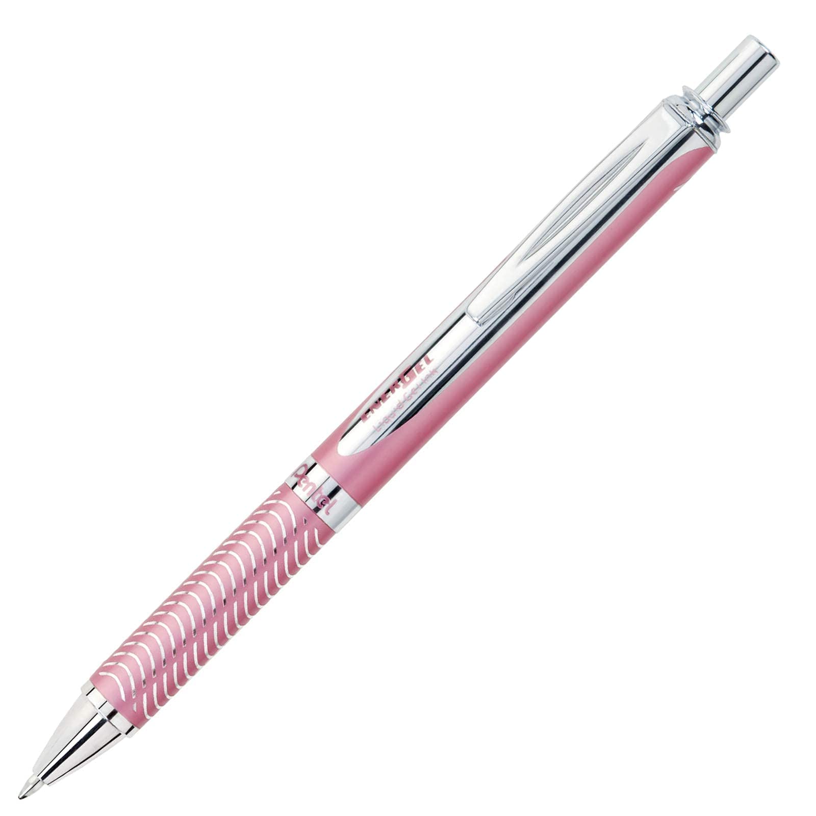 Pentel EnerGel Alloy RT Premium Liquid Gel Pen, (0.7mm), Medium Line, Pink Barrel, Black Ink (BL407P-A)