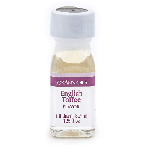 LorAnn Oils Super Strength Flavoring - Used For Candy Making, Flavoring, Baking, Hard Candy, & Flavor Oils - Bold, Natural Flavors 4X Stronger Than Extracts - English Toffee, Pack of 2, 0.125 fl oz