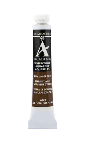 Grumbacher Academy Watercolor Paint, 7.5ml/0.25 Ounce, Raw Umber Hue (A172)