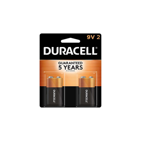 Duracell Coppertop 9V Battery, 2 Count (Pack of 1), Long-lasting All-Purpose Alkaline 9V Batteries for Household and Office Devices