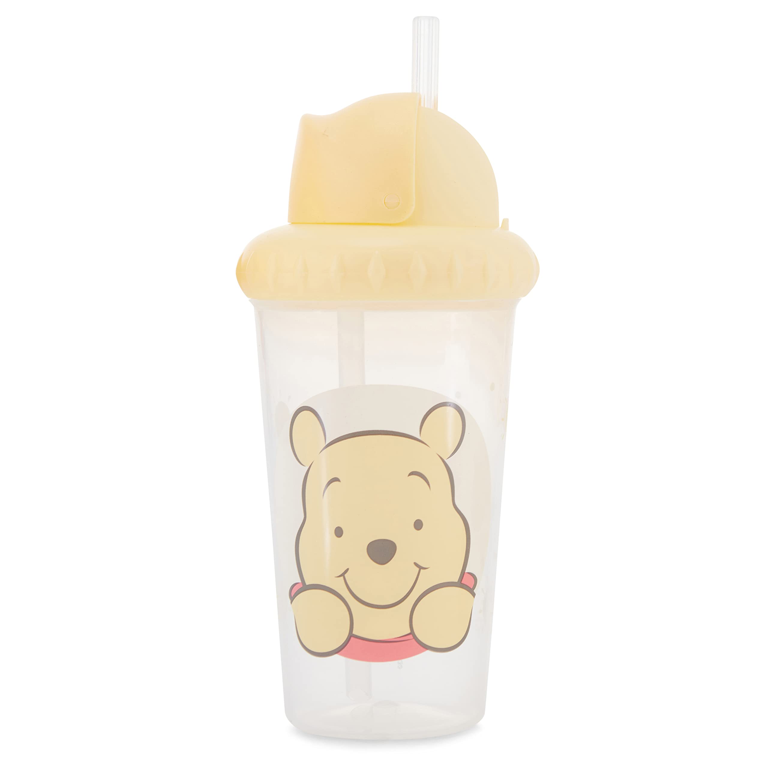 Disney Toddler Sippy Cups for Boys and Girls | 10 Ounce Sippy Cup Pack of Two with Straw and Lid | Durable Blue Leak Proof Travel Water Bottle for Toddlers