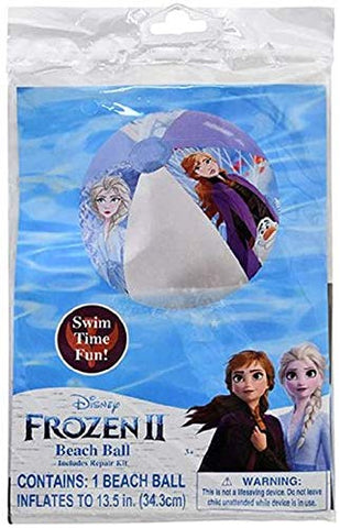 Disney Frozen 2 Themed Pool Party Swim Toys Inflatable Beach Ball, 13.5 Inches, for Summer Parties and Gift, Water Fun for All Elsa Anna Olaf Fans