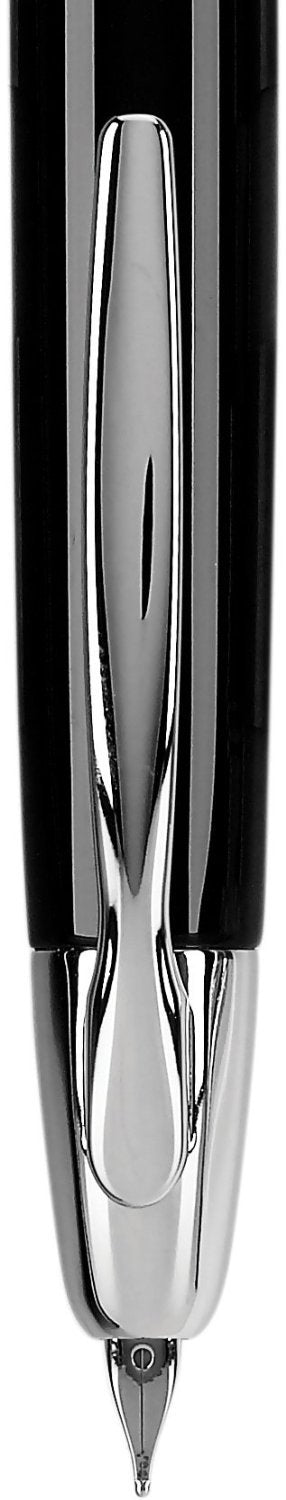 PILOT Vanishing Point Collection Refillable & Retractable Fountain Pen, Black Barrel with Rhodium Accents, Blue Ink, Extra Fine Nib (60341)