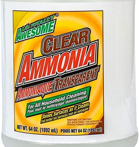 La's Totally Awesome Clear Ammonia, 64 oz, Multipurpose, Multi-Surface Cleaning Solution