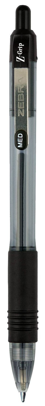 Zebra Pen Z-Grip Retractable Ballpoint Pen, Smooth-Flowing Assorted Ink, 1.0mm Medium Point, School & Office Supplies, Ideal for Note-Taking, Journal and Planner Use, 5-Pack (22205)