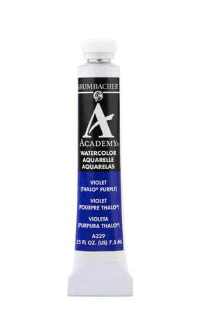 Grumbacher Academy Watercolor Paint, 7.5ml/0.25 Ounce, Violet (Phthalo Purple) (A229)