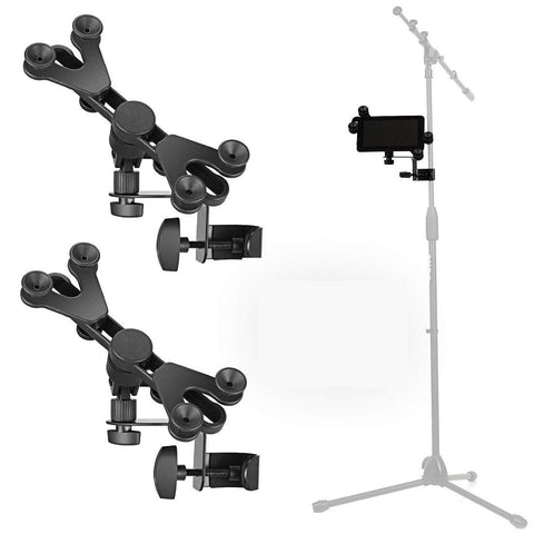 Pack of 2 Tablet Holder - Hola! Music Microphone Music Stand Tablet/Smartphone Holder Mount - Fits Devices from 6 to 15 Inch