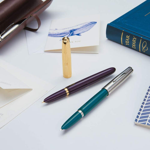 Parker 51 Ballpoint Pen, Black Barrel with Gold Trim, Medium Point, Includes Black Ink and Premium Gift Box