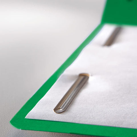 Smead 100% Recycled Fastener File Folder, 2 Fasteners, Reinforced 1/3-Cut Tab, Letter Size, Green, 50 per Box (12141)