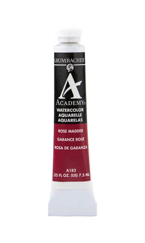 Grumbacher Academy Watercolor Paint, 7.5ml/0.25 Ounce, Rose Madder Hue (A182)