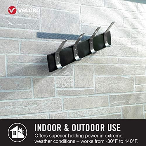 VELCRO Brand Outdoor Heavy Duty Strips | 4in x 1in (10Pk) | Holds 15 lbs | Black Extreme Hook and Loop Tape Industrial Strength Adhesive | Weather Resistance for Rough Surfaces (91841)