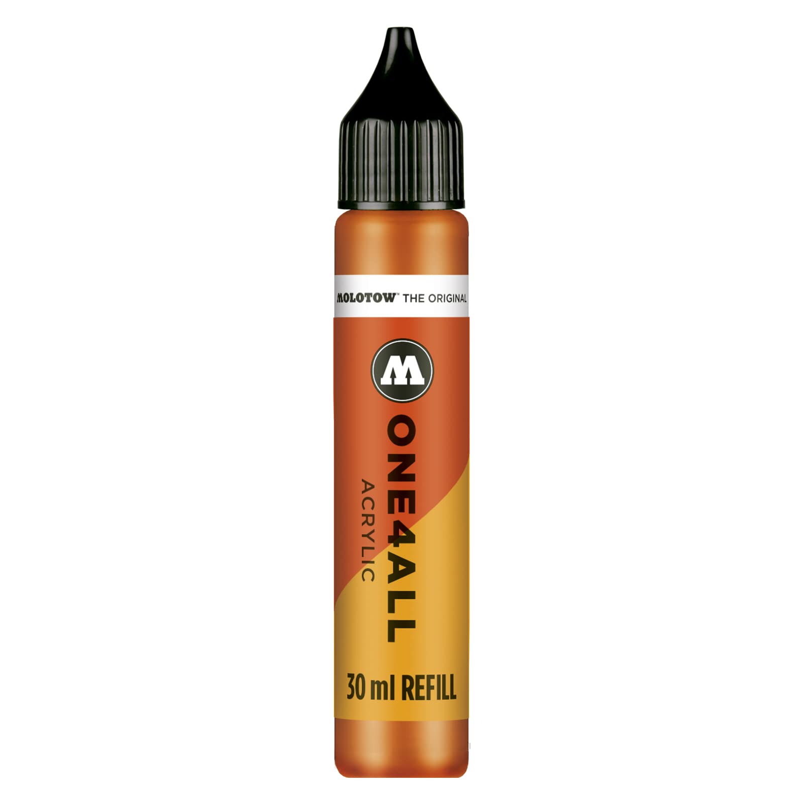 Molotow ONE4ALL Acrylic Paint Refill, For Molotow ONE4ALL Paint Marker, DARE Orange, 30ml Bottle, 1 Each (693.085)