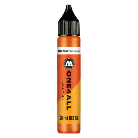 Molotow ONE4ALL Acrylic Paint Refill, For Molotow ONE4ALL Paint Marker, DARE Orange, 30ml Bottle, 1 Each (693.085)
