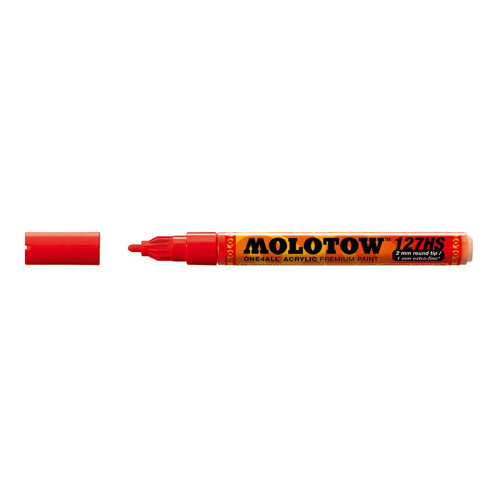 Molotow ONE4ALL Acrylic Paint Marker, 2mm, Traffic Red, 1 Each (127.202)