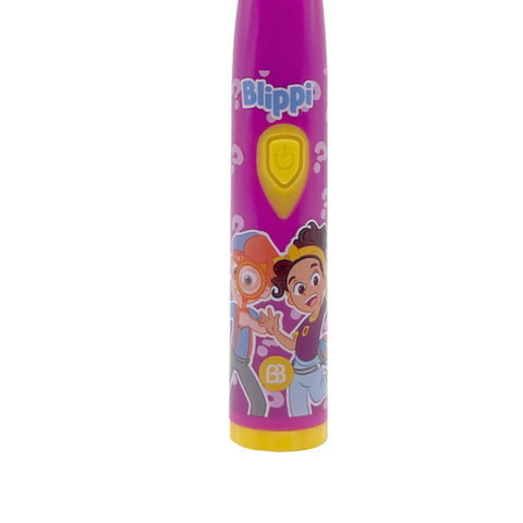 Brush Buddies Blippi Electric Toothbrush for Kids, Battery Powered Sonic Toothbrush, Soft Bristles, Children’s Toothbrush for Boys & Girls, Toddler Oral Care, Blippi Character Design (Purple)