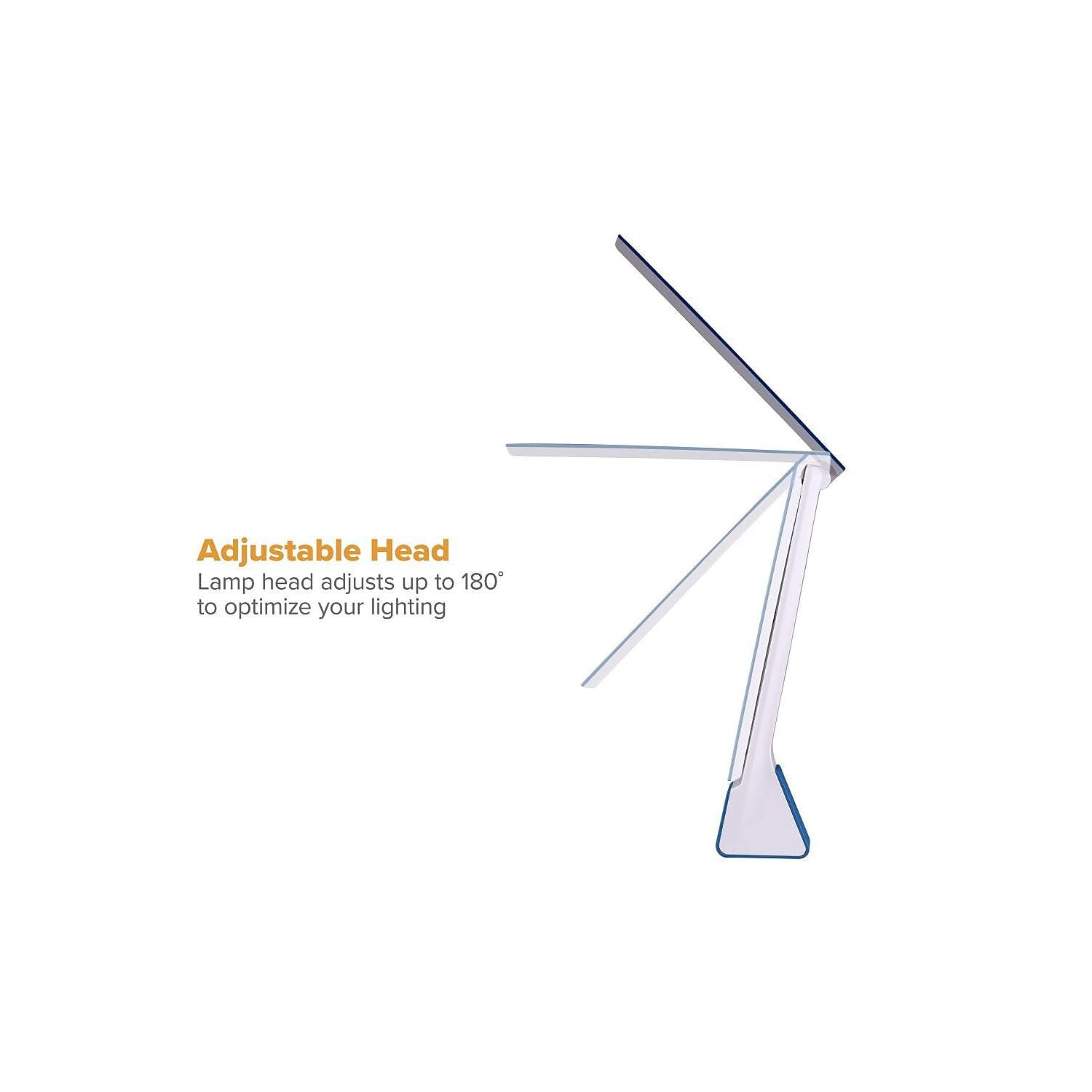 Bostitch Office Rechargable Battery Led Desk Lamp, 3 Color Temperatures, Flip Open, Blue (KT-VLED1810-BLUE)